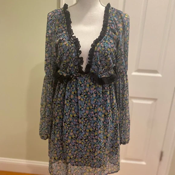 New Free People Pennie Mini Dress size L - Picture 11 of 17